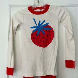 Hanna Andersson Red and Blue Strawberry Pajama Set